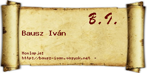 Bausz Iván névjegykártya